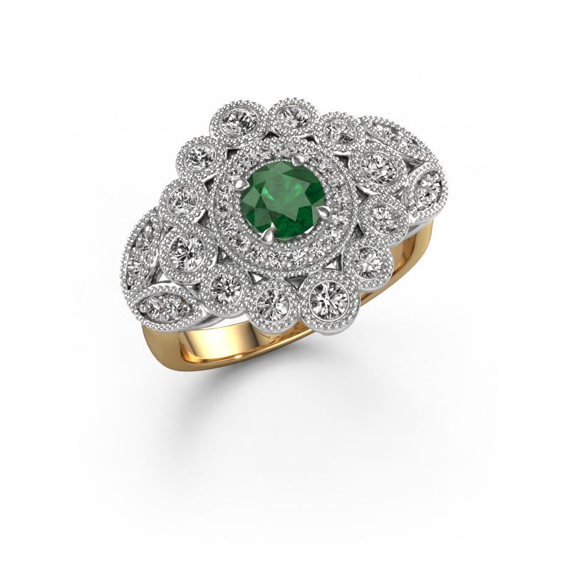 Ring Elia 585 gold emerald 5 mm