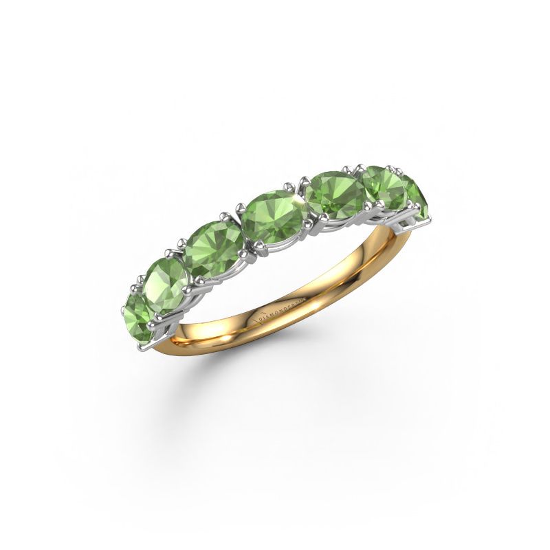 Ring Vivienne half OVL 585 Gold Turmalin grün 4.5x3.5 mm