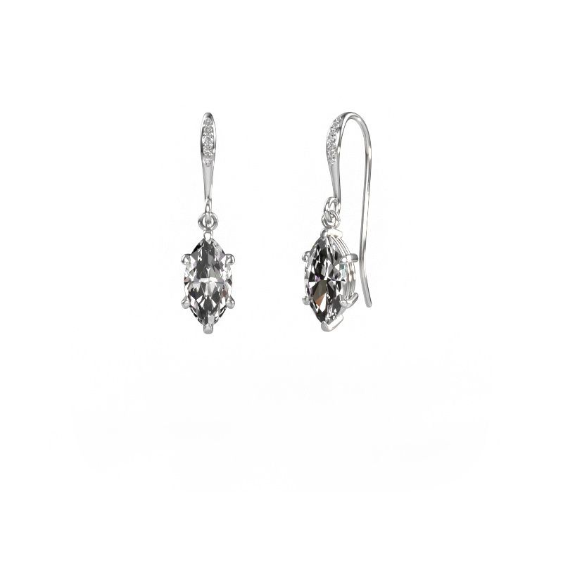 Pendants d'oreilles Laurie MRQ 2 585 or blanc diamant 2.030 crt