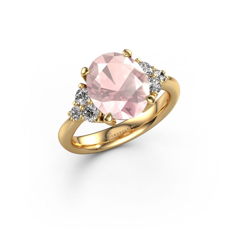 Engagement ring Aleida OVL 1 585 gold morganite champagne 9x7 mm