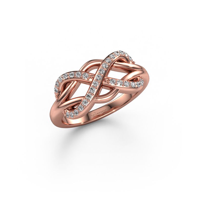 Ring Lizan 585 rosé goud zirkonia 1.1 mm