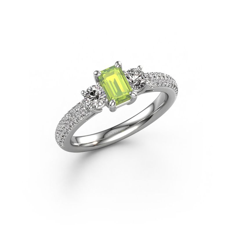 Verlobungsring Marielle EME 585 Weißgold Peridot 6x4 mm