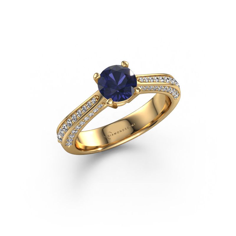 Engagement ring Ruby rnd 585 gold sapphire 5.7 mm