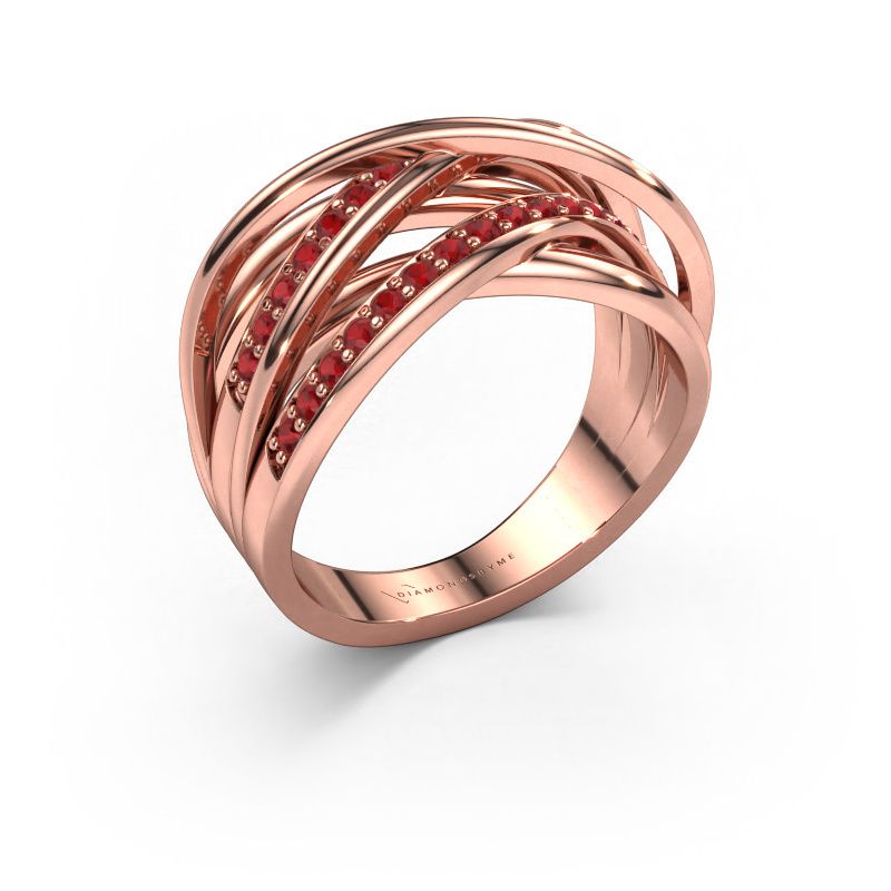 Ring Fem 2 585 rose gold ruby 1.5 mm