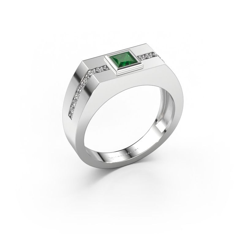 Bague pour homme Robertus 2 950 platine emeraude 4 mm