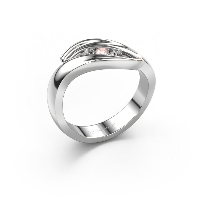 Ring Erin 585 white gold morganite champagne 2.4 mm