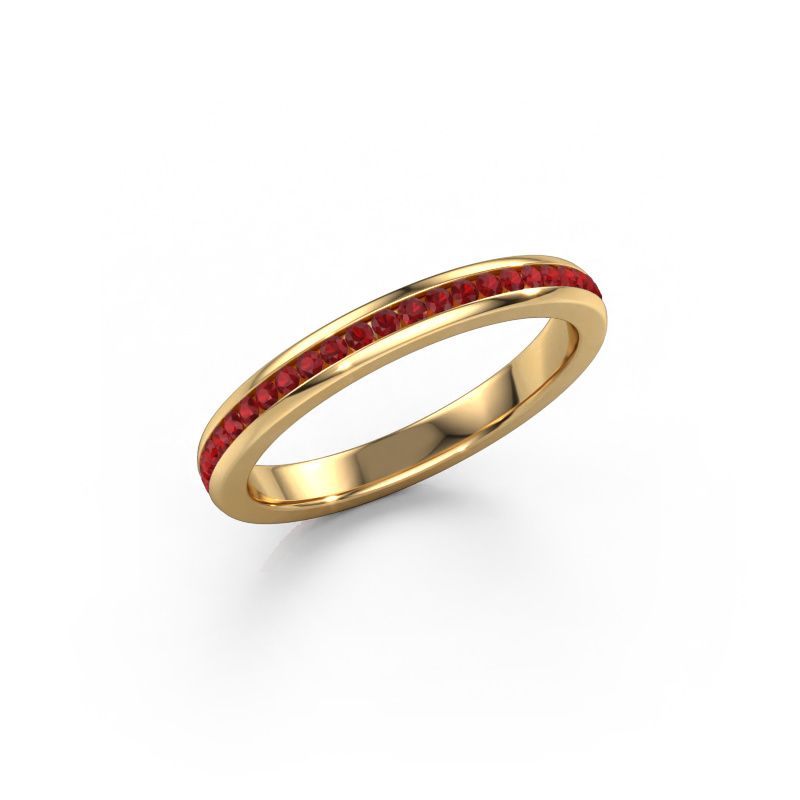 Stackable ring Lura 1 585 gold ruby 1.3 mm