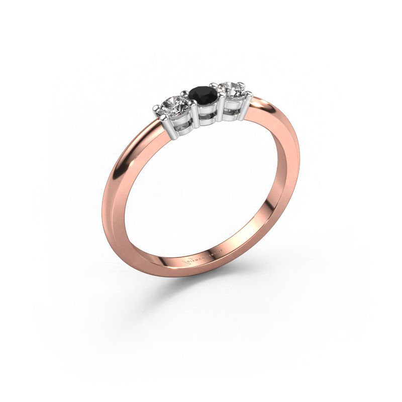 Ring Michelle 3 585 rose gold black diamond 0.64 crt