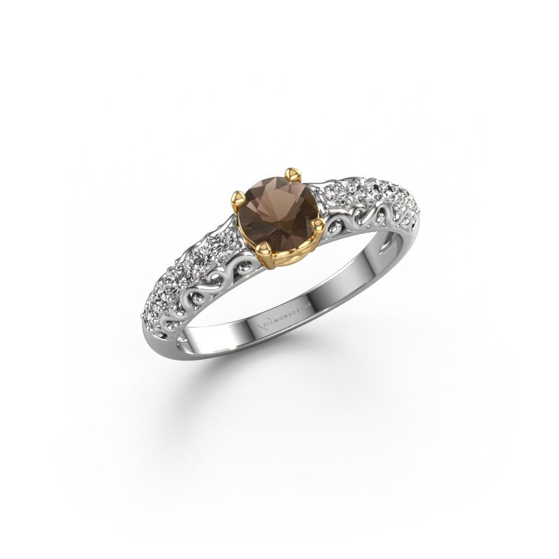Verlovingsring Mellie 585 witgoud rookkwarts 5 mm