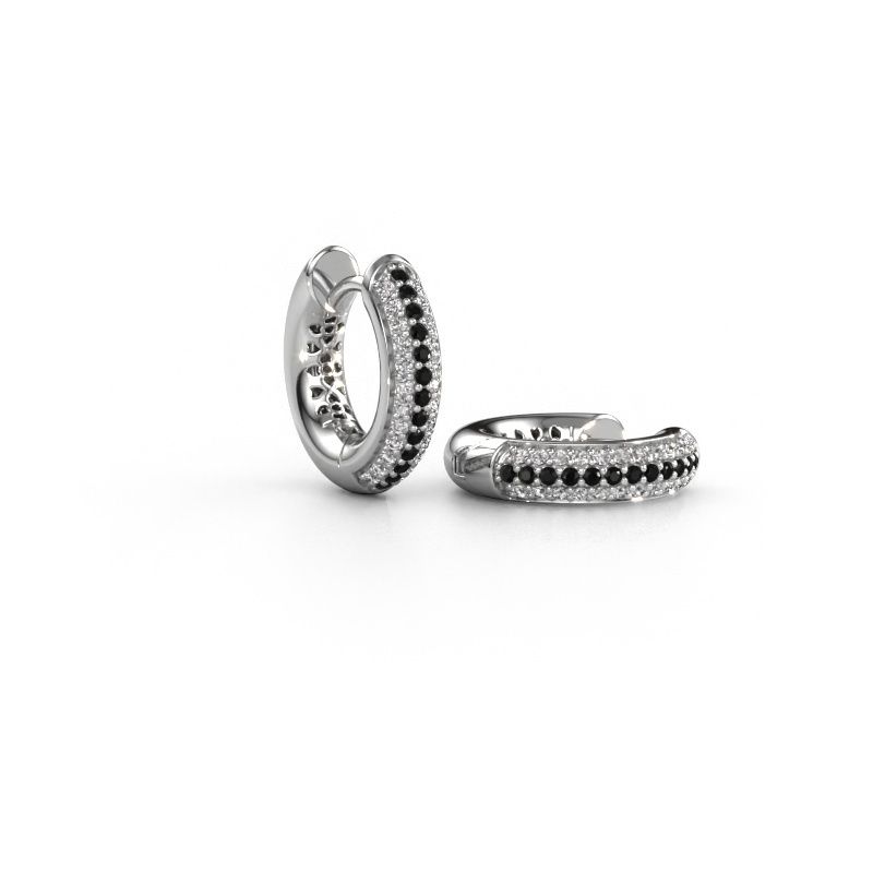 Creole Tristan B 14 mm 950 Platin Schwarz Diamant 0.348 crt