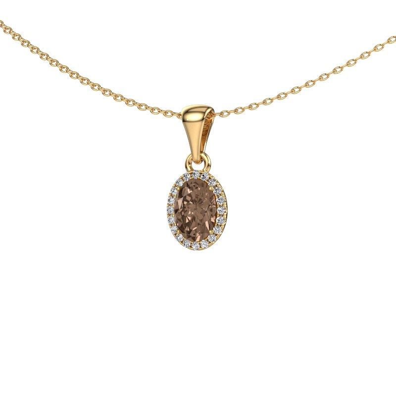 Hanger Seline ovl 585 goud bruine diamant 0.800 crt
