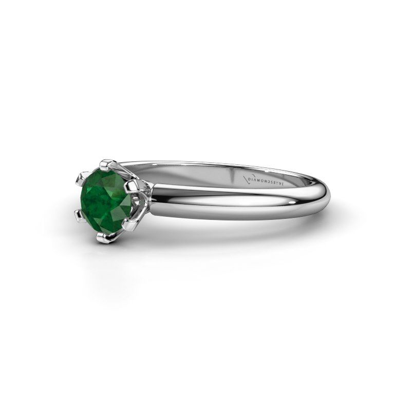 Image de Bague de fiançailles Tiffy 1<br/>950 platine<br/>Emeraude 5 mm