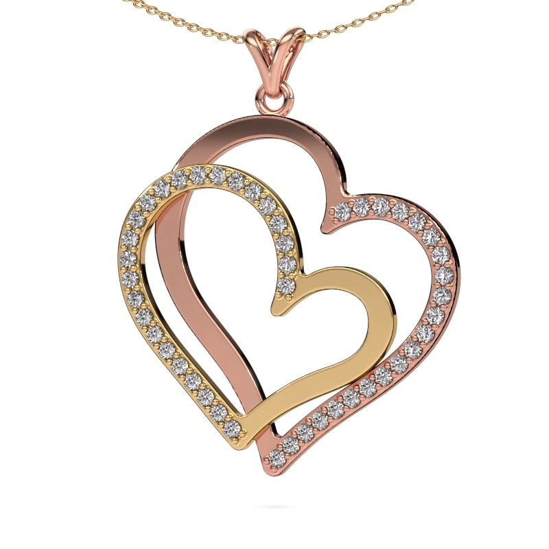 Image de Collier Cathy<br/>585 or rose<br/>Diamant 1.15 crt