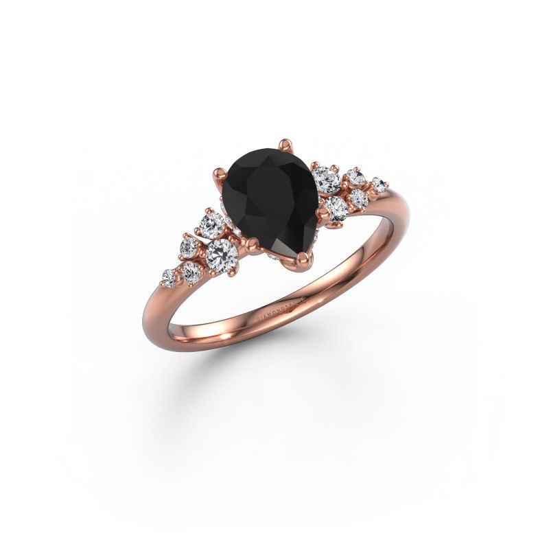 Engagement ring Emma PER 585 rose gold black diamond 1.497 crt