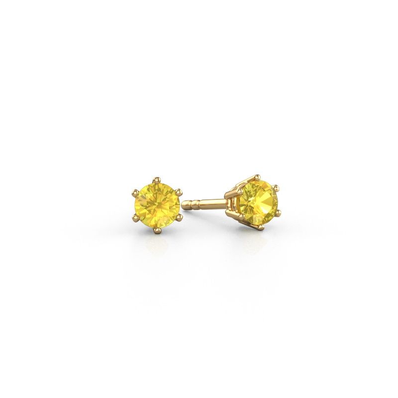 Earrings Fay 585 gold yellow sapphire 4.2 mm