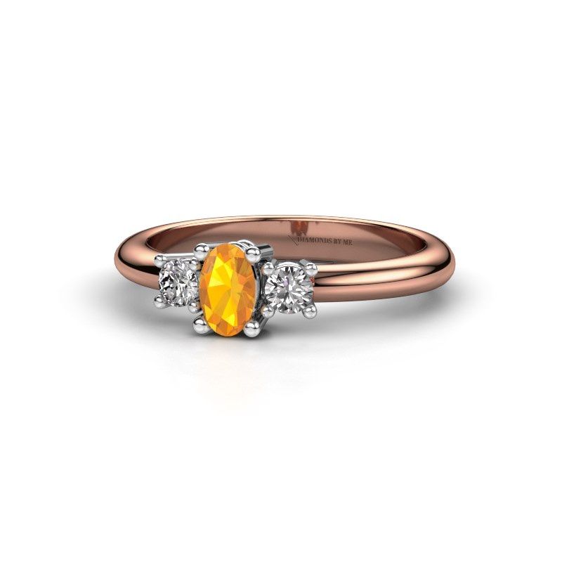 Image de Bague de fiançailles Karie<br/>585 or rose<br/>Citrine 5x3 mm