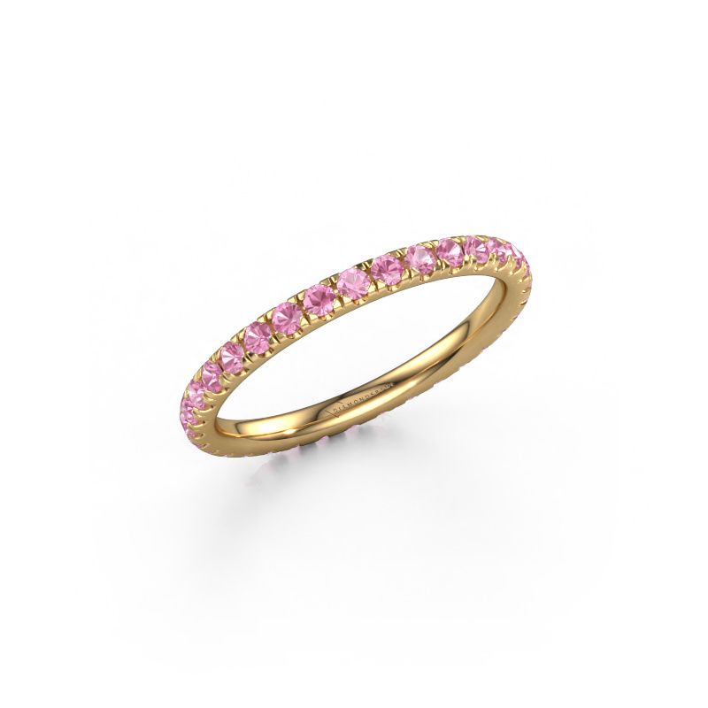 Stackable ring Jackie 1.7 585 gold pink sapphire 1.7 mm
