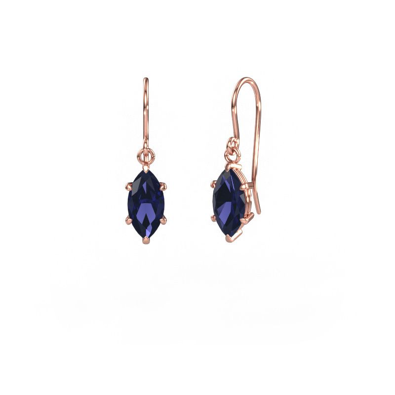 Pendants d'oreilles Laurie MRQ 1 585 or rose saphir 10x5 mm