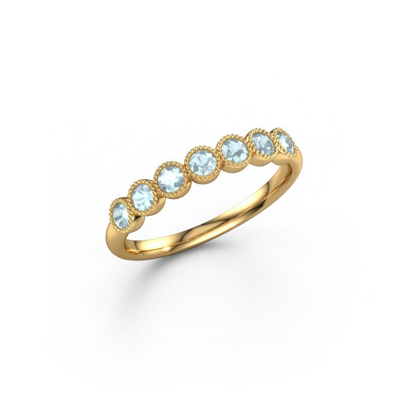 Ring Mariam half 585 gold aquamarine 2.4 mm