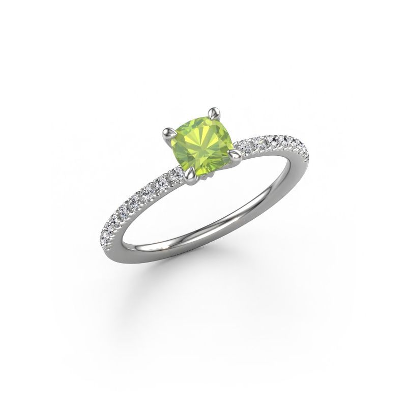 Verlovingsring Crystal CUS 2 950 platina peridoot 5 mm