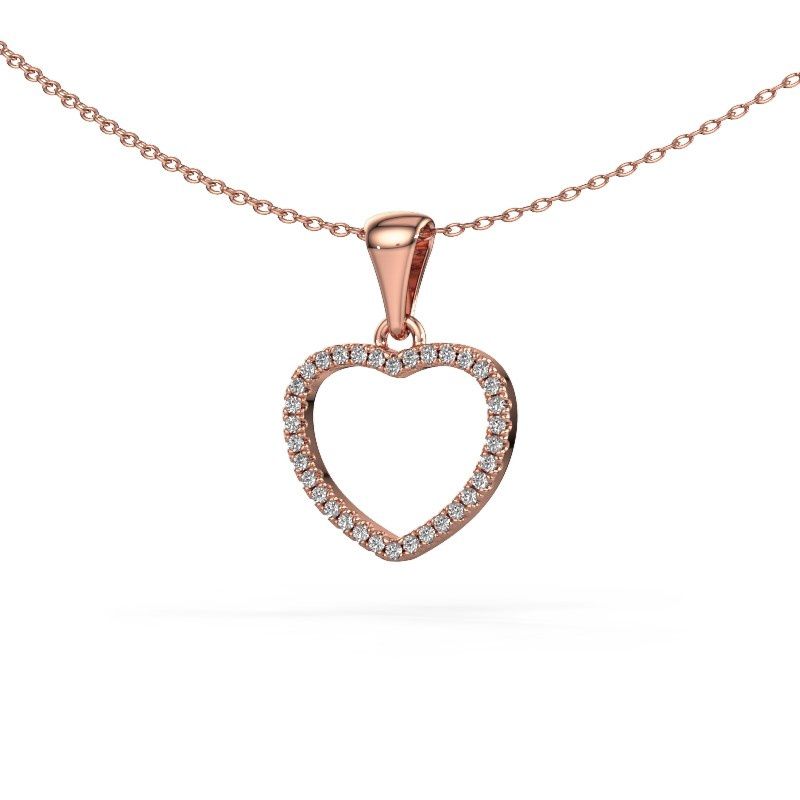 Anhänger Heart 6 585 Roségold Lab-grown Diamant 0.17 crt