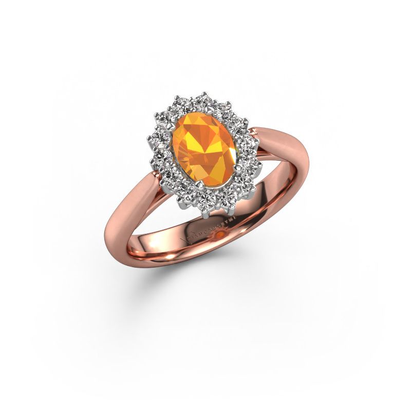 Engagement ring Margien 1 585 rose gold citrin 7x5 mm