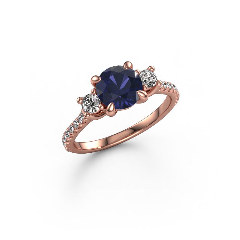 Verlobungsring Jesica 585 Roségold Saphir 6.8 mm