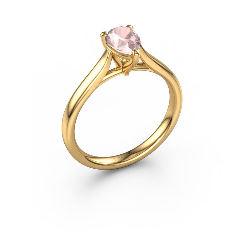 Engagement ring Mignon PER 1 585 gold morganite champagne 7x5 mm