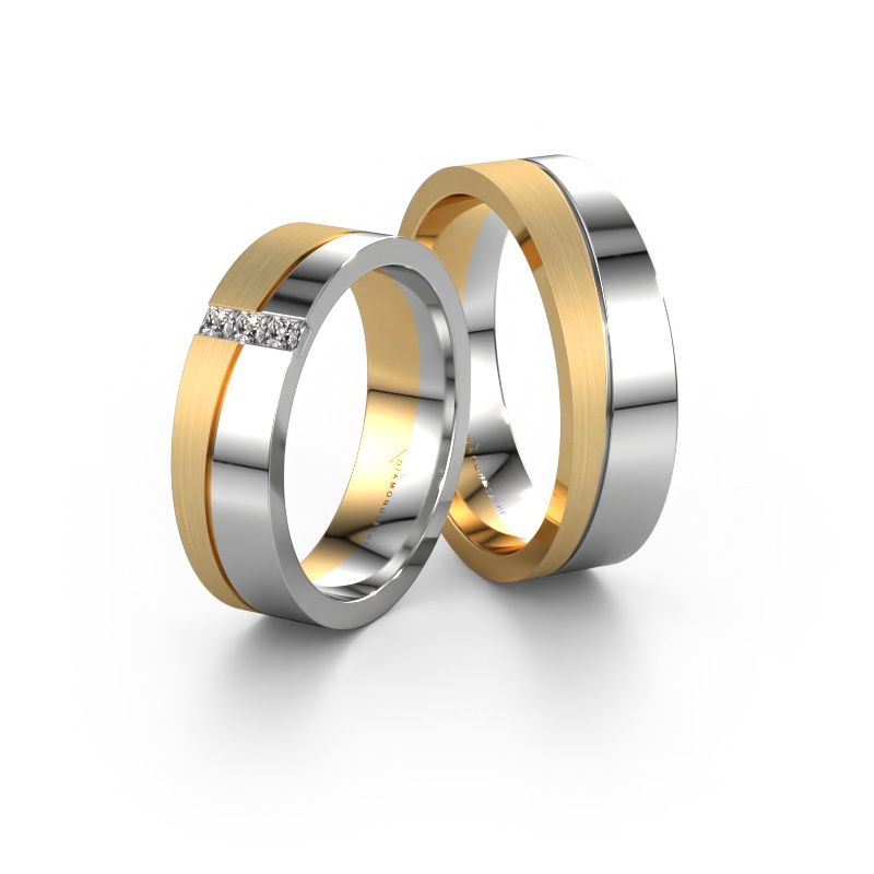 Eheringe set WH0906LM16APM ±6x1.7 mm 14 Karat Weißgold Diamant 0.05 crt