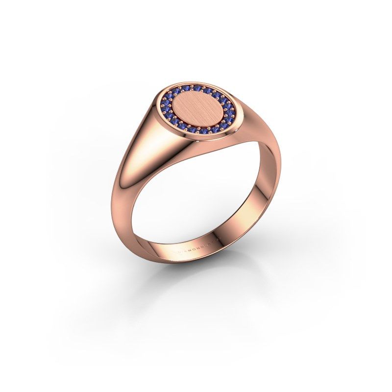 Image of Signet ring Rosy Oval 1 585 rose gold sapphire 1.2 mm
