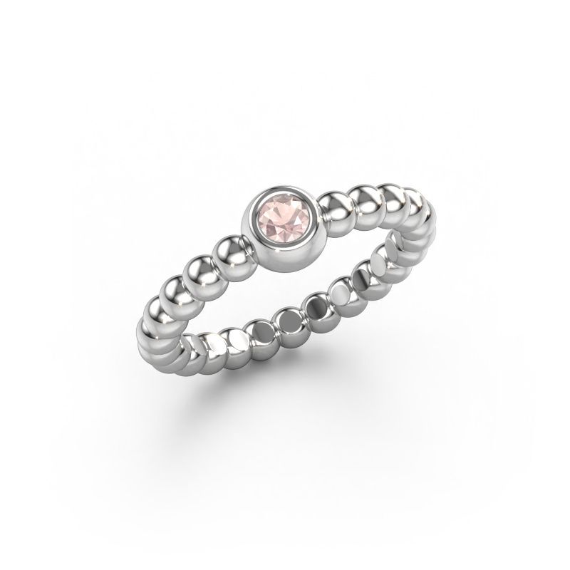 Stackable ring Dini 585 white gold morganite champagne 3 mm