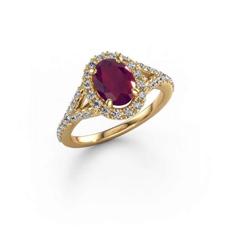 Verlobungsring Kimber OVL 585 Gold Rhodolit 8x6 mm