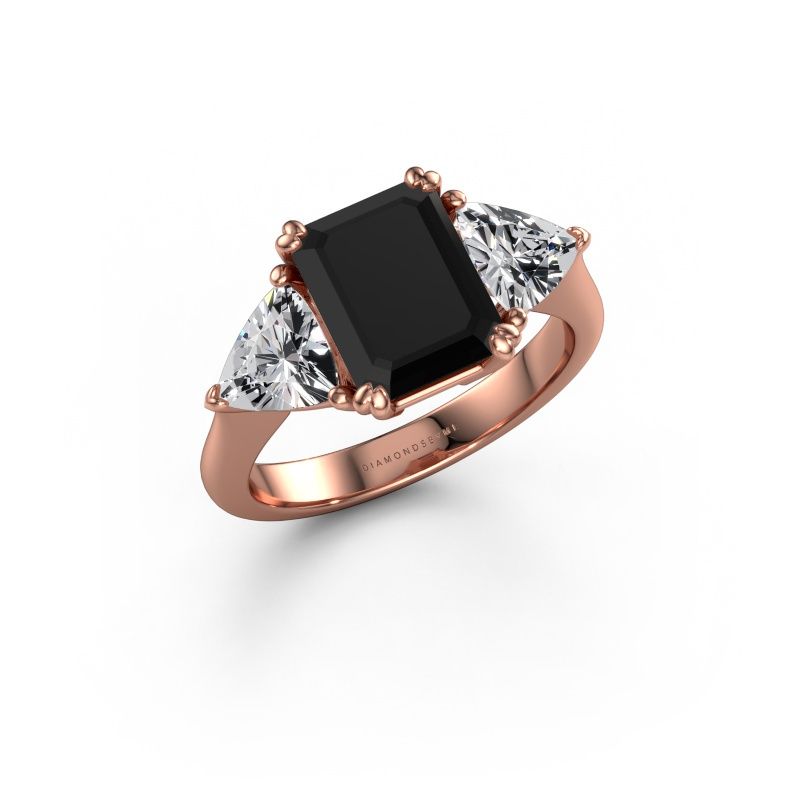 Engagement ring Paula 585 rose gold black diamond 4.40 crt