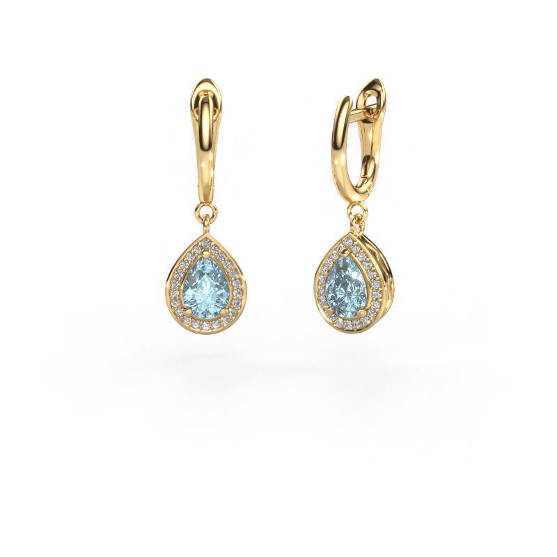 Zilveren goldplated oorringen 10 mm met zirkonia | -NL