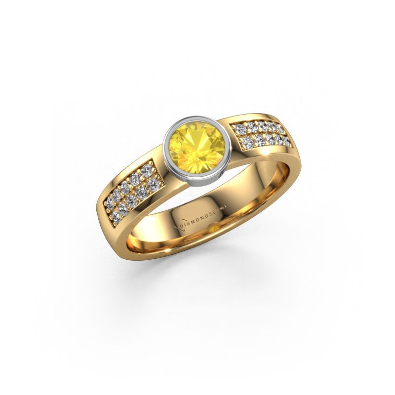 Verlobungsring Ise 3 585 Gold Gelb Saphir 4.7 mm