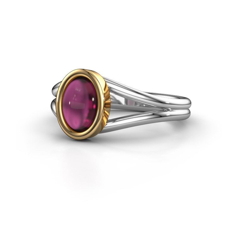 Afbeelding van Ring Lieselotte<br/>585 witgoud<br/>Rhodoliet 9x7 mm