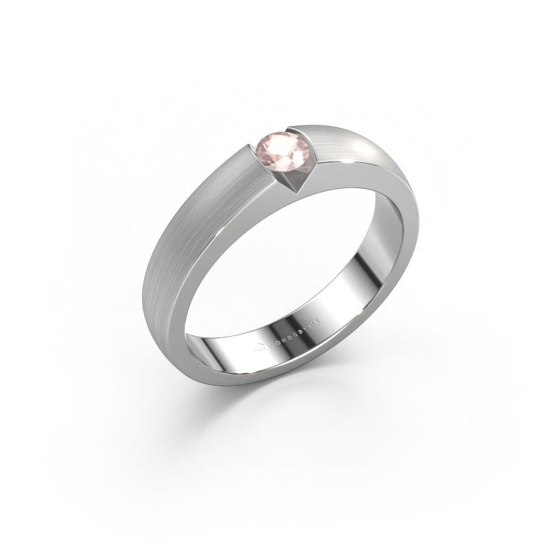 Engagement ring Theresia 950 platinum morganite champagne 3.4 mm