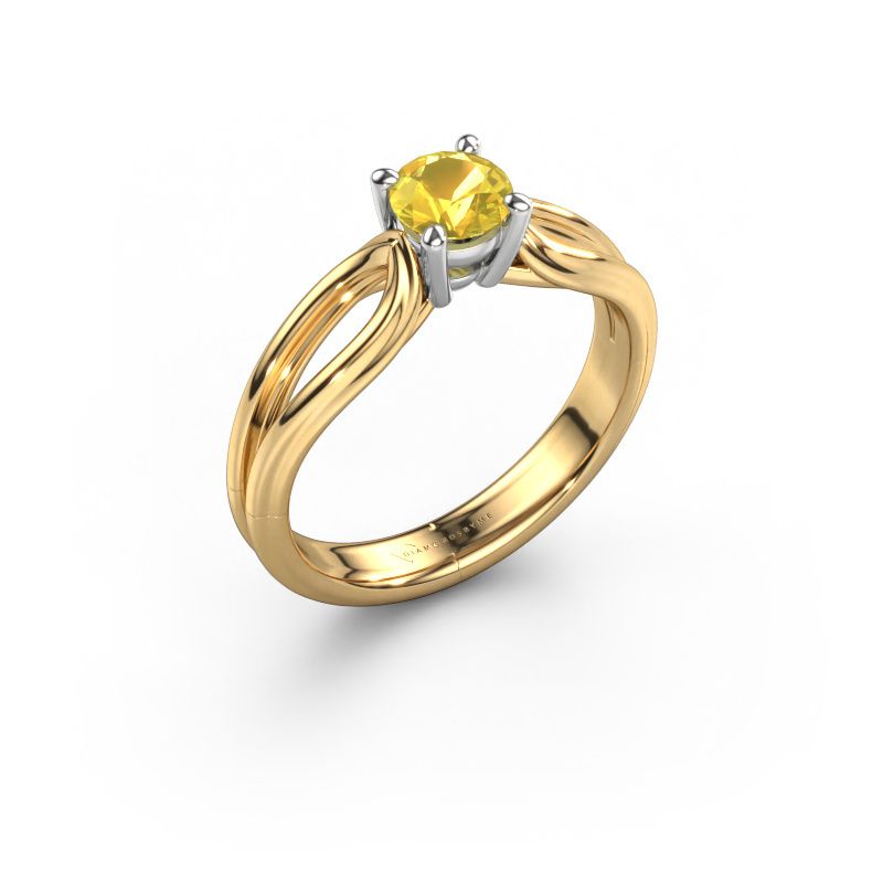 Bague de fiançailles Antonia rnd 1 585 or jaune saphir jaune 5 mm