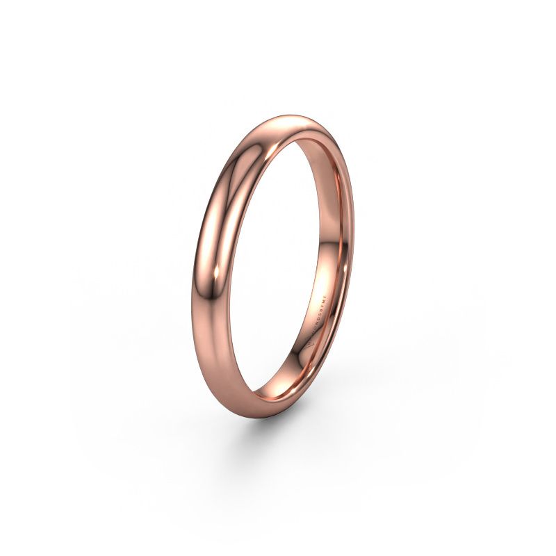 Trouwring WH0100M33BP 585 rosé goud ±3 x 2 mm