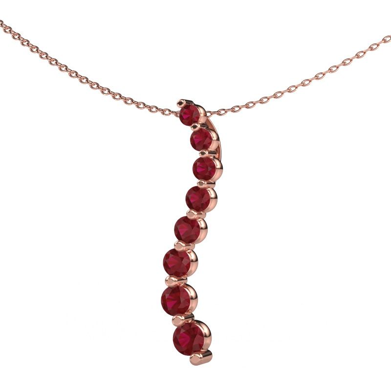Pendentif Celeste 3 585 or rose rubis 2.5 mm