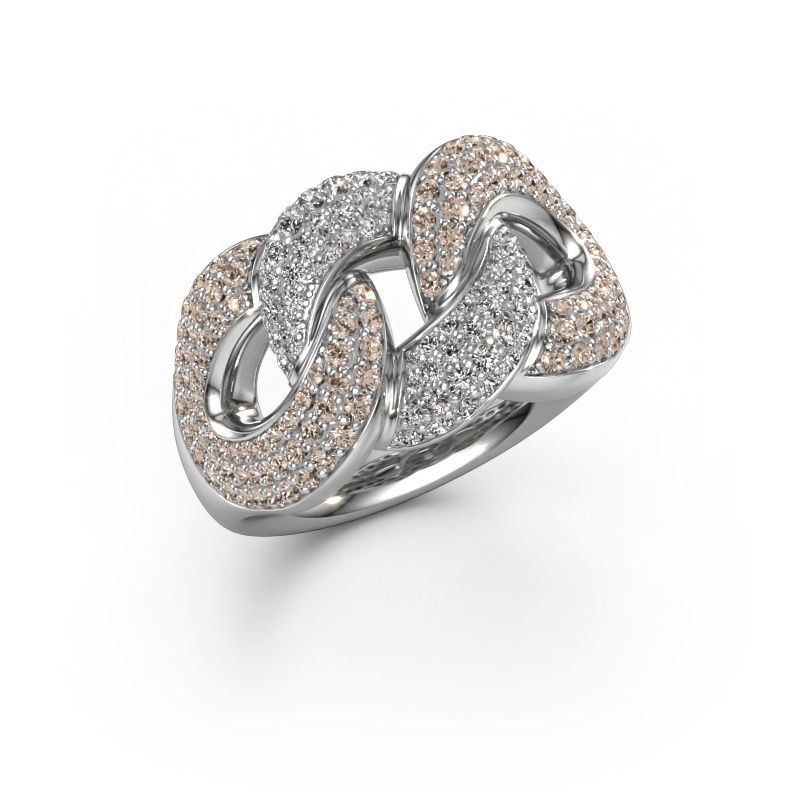Ring Kylie 3 13mm 950 platinum brown diamond 1.217 crt