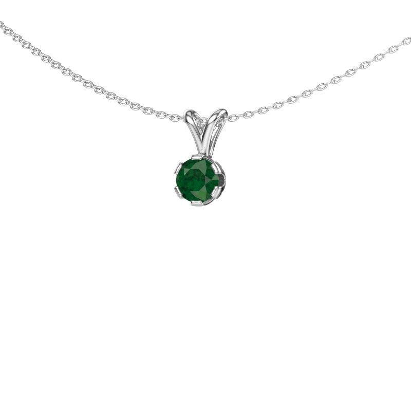 Pendant Julia 585 white gold emerald 5 mm