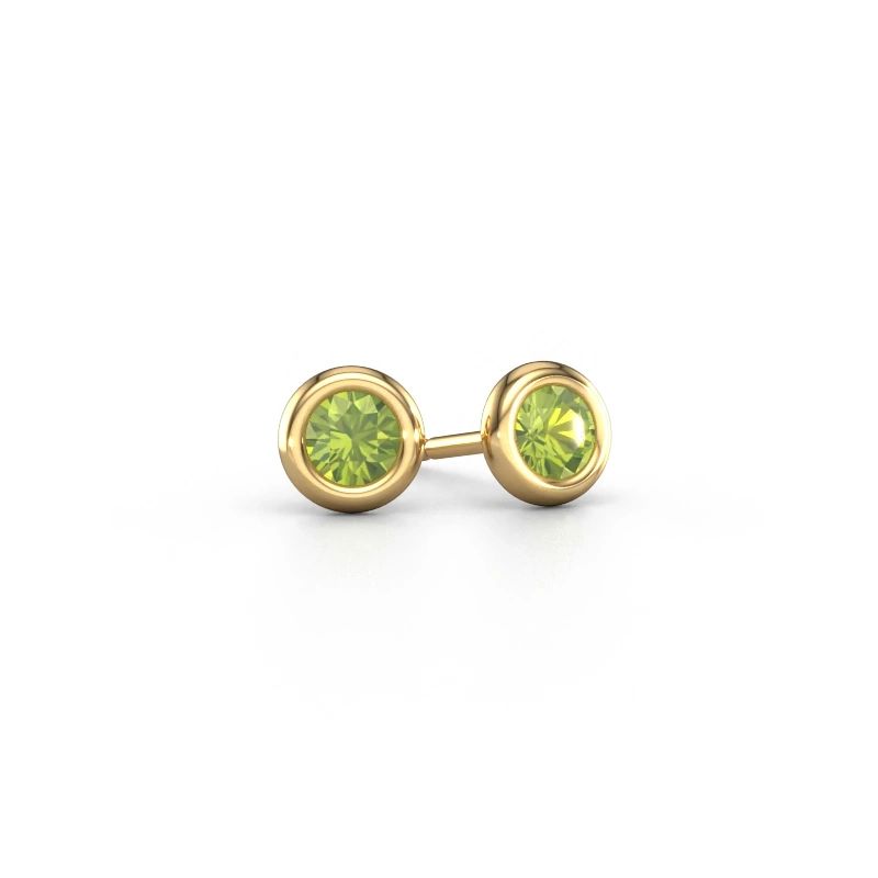 Ohrsteckers Lieke RND 585 Gold Peridot 4 mm