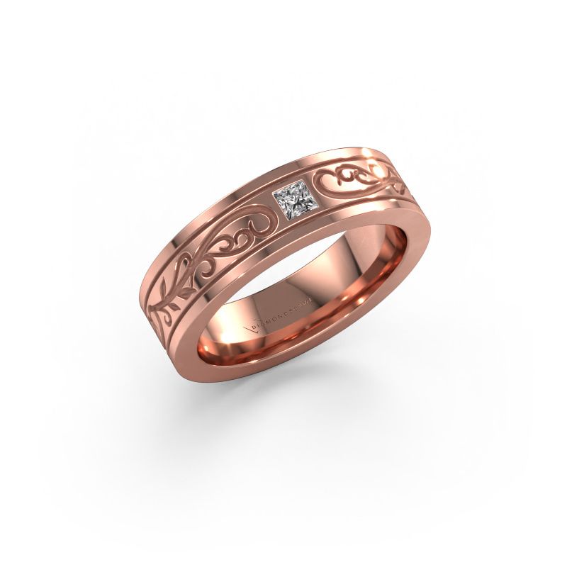 Men's ring Matijs 585 rose gold diamond 0.17 crt
