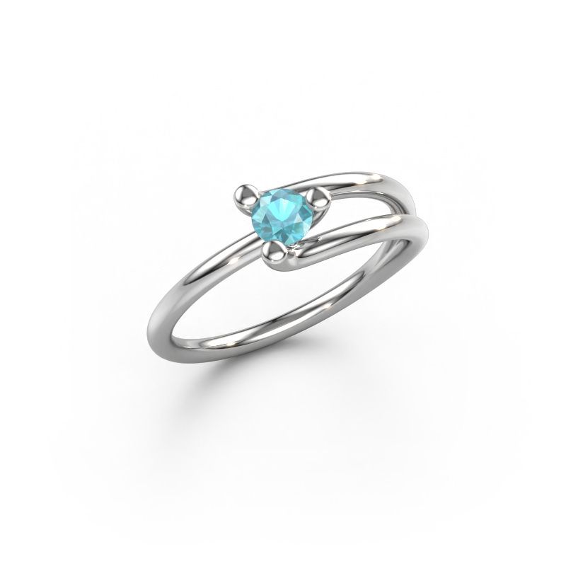 Ring Roosmarijn 585 Weißgold Blau Topas 3.7 mm