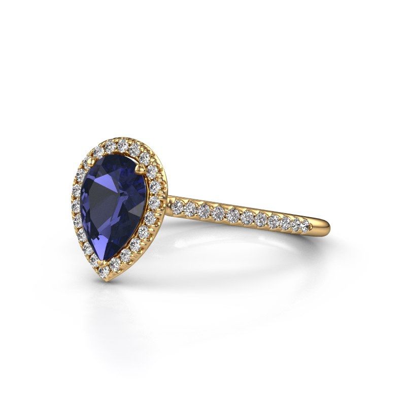Image of Engagement ring seline per 2<br/>585 gold<br/>Sapphire 8x6 mm