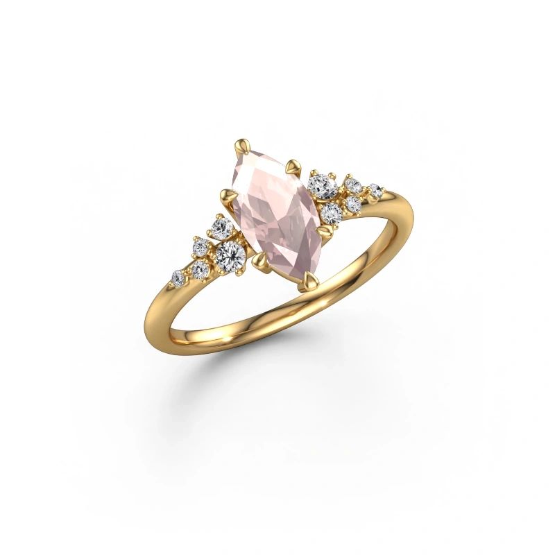 Ring Royce MRQ 585 gold morganite champagne 10x5 mm