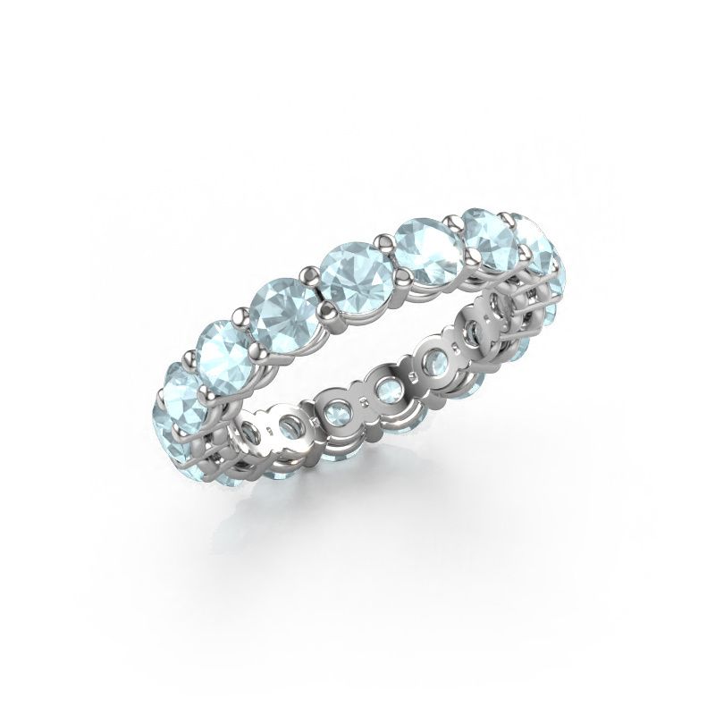 Stackable ring Michelle full 3.7 950 platinum aquamarine 3.7 mm