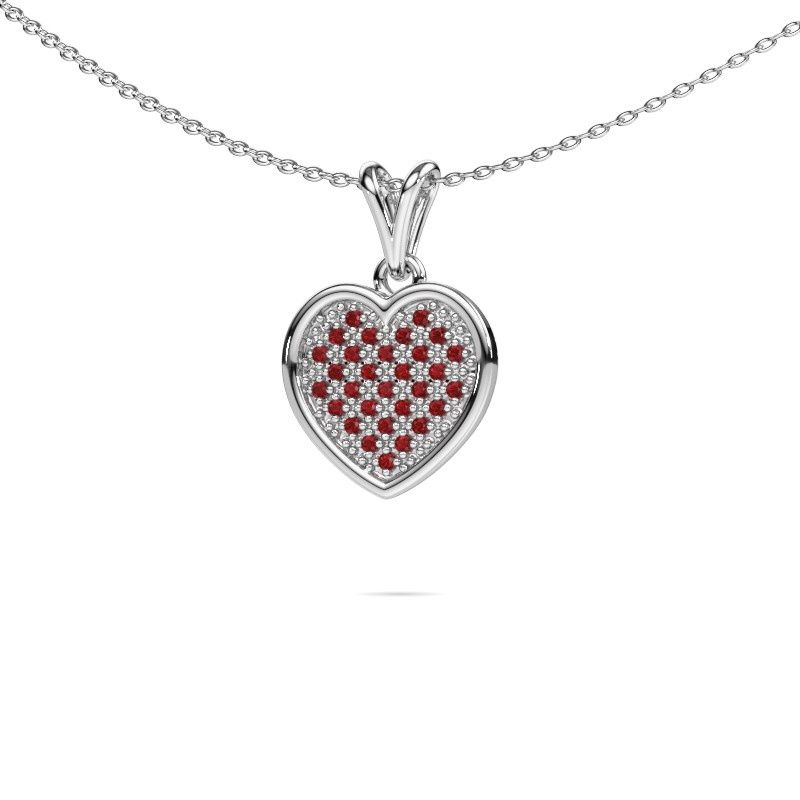 Image of Necklace Aline 585 white gold ruby 1 mm