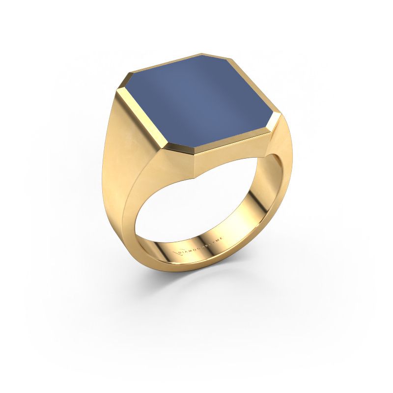 Signetring Lars 5 585 gult guld blå sardonyx 16x13 mm